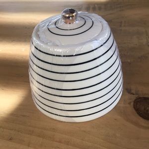 Thyme and Table Covered Sugar Bowl - stripe pattern